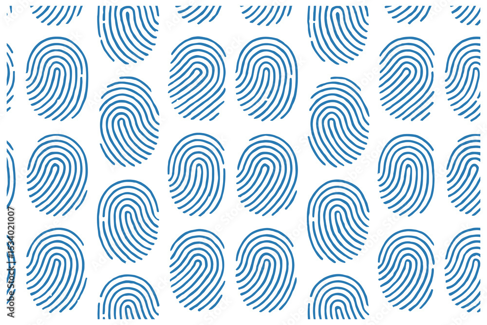 Poster blue fingerprint vector pattern for security, identity, and background use.
