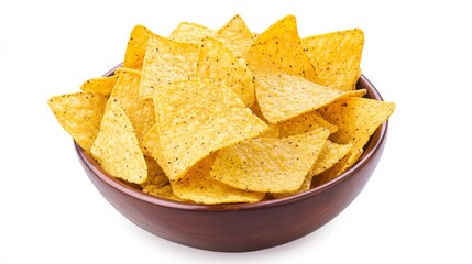 Fototapeta premium Golden Corn Tortilla Chips in Wooden Bowl,Snacks , Party food