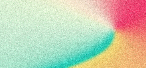Abstract grainy gradient background, noise texture effect retro summer poster design orange teal red yellow blue banner cover header backdrop