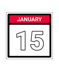 calendar icon january month date 15