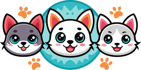 Obraz premium three cat Logo png