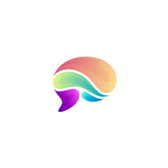 Fototapeta premium Smart and colorful brain logo with colorful style, education logos