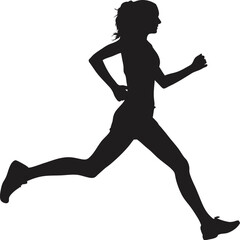 Running Woman Silhouette Vector Illustration for Fitness, Sport, and Healthy Lifestyle Concepts

