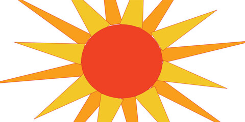 Illustration of orange and yellow spiked ball on white background