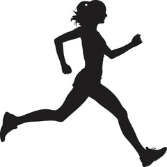 Running Woman Silhouette Vector Illustration for Fitness, Sport, and Healthy Lifestyle Concepts

