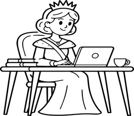 woman working on laptop