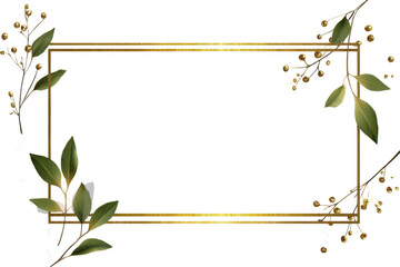 Vintage gold frame with natural elements ideal for displaying art, photos, or decorative pieces in a sophisticated setting