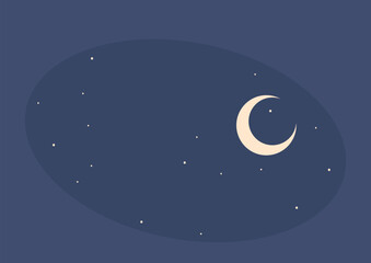 Naklejka premium starry night landscape background vector illustration