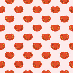 tomato slice vector repeated pattern background, seamless pattern design
