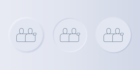 Grey BFF or best friends forever icon isolated on grey background. Set icons in square buttons. Vector