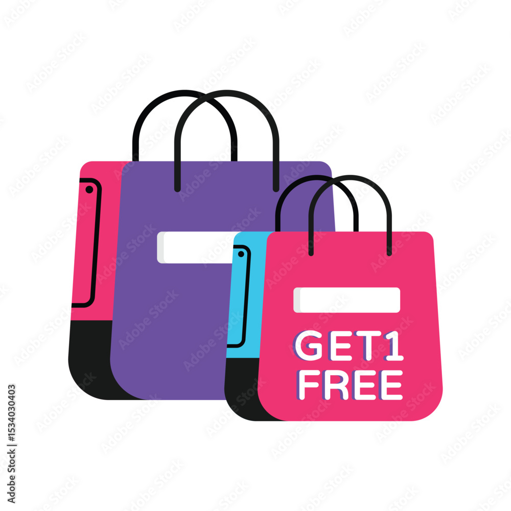 Poster get one free vector style icon. eps 10 file