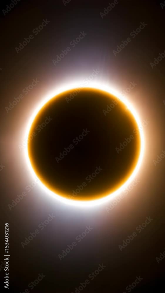 Poster dramatic total solar eclipse with the moon blocking the sun creating a visible corona in dark outer 