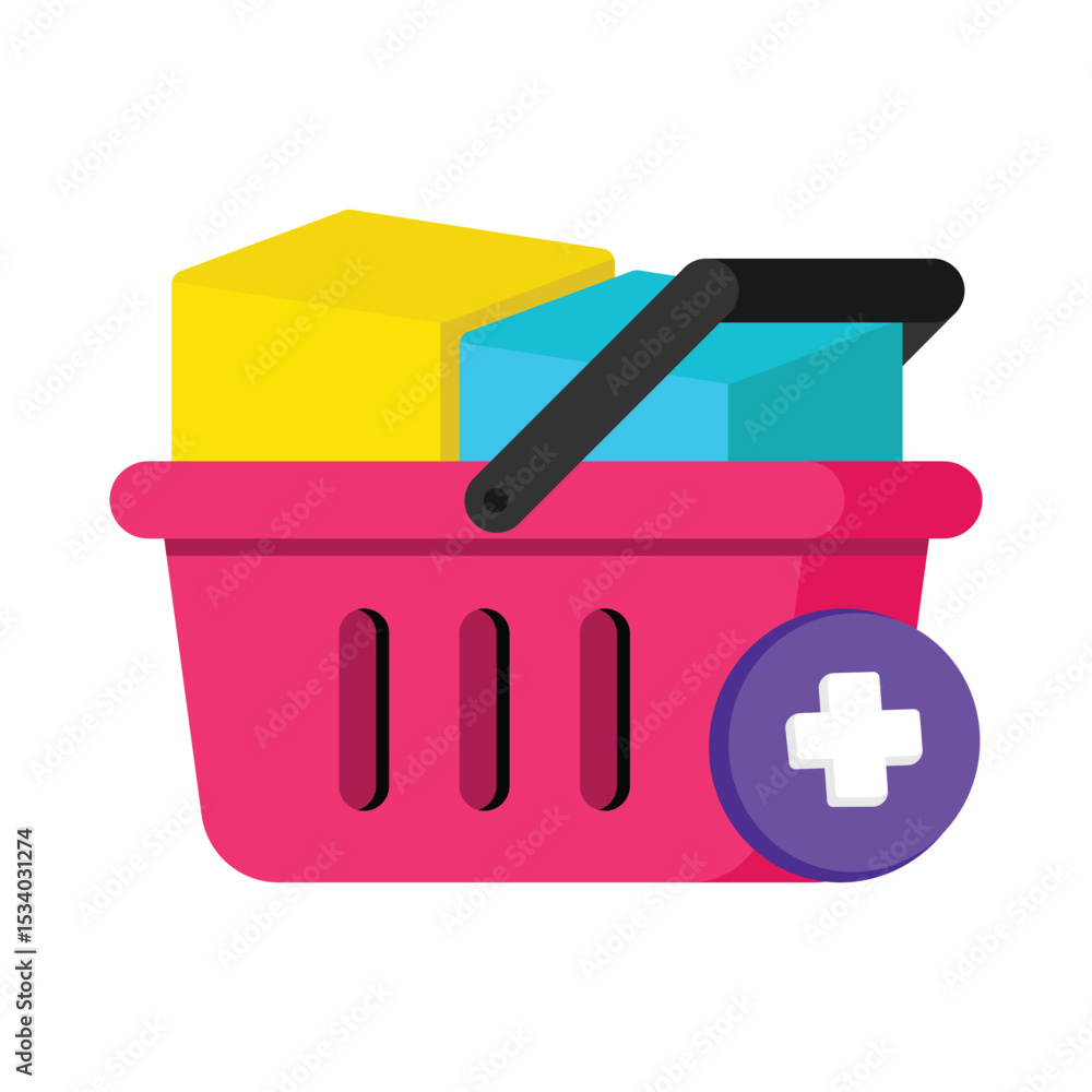 Poster basket add vector style icon. eps 10 file