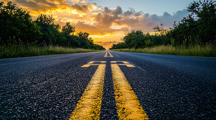 Open road with the year 2025 painted on the asphalt, symbolizing a new beginning and future opportunities