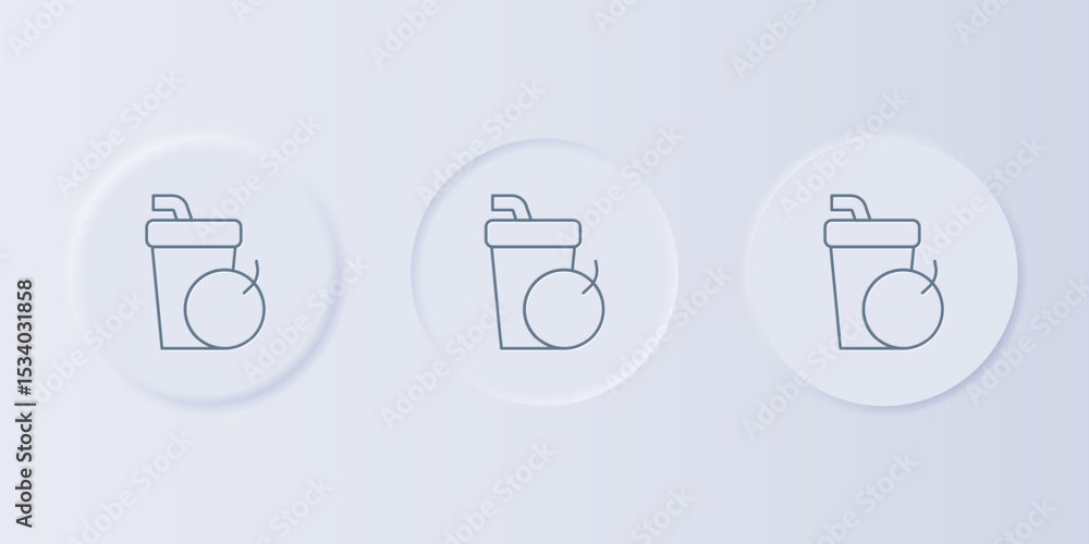Poster grey fresh smoothie icon isolated on grey background. set icons in square buttons. vector