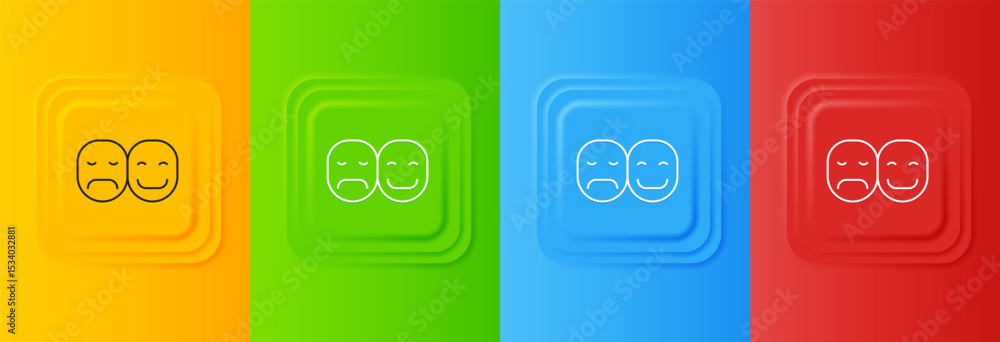 Poster white poker player icon isolated on colorful background. set icons in square buttons. vector