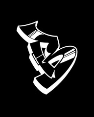 letter B in graffiti style