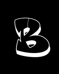 letter B in graffiti style
