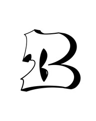 letter B in graffiti style