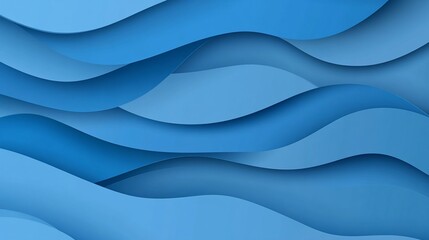 Obraz premium Elegant flowing blue layers background, contemporary abstract design concept