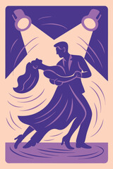 vector illustration of a couple dancing