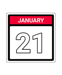Fototapeta premium calendar icon january month date 21