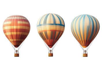 Obraz premium Colorful hot air balloons ready for an adventure in clear skies above a serene landscape during a summer festival