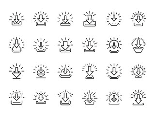 Glowing Silhouette of Download Arrow Icon – Futuristic Neon Style Symbol for Digital Transfer, Data Access, Cloud Storage & File Management