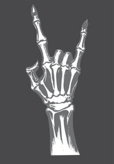skeleton hand sign rock and roll illustration , hand sign sekeleton