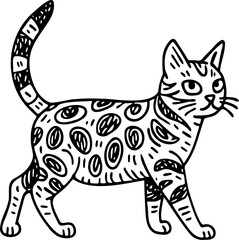 cat vector illustration, isolated on white