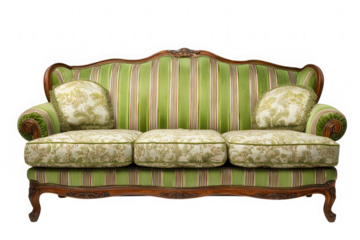 Green Striped Sofa