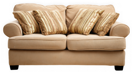 Beige Sofa with Pillows