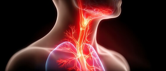 Human Carotid Arteries  Head  Neck  and Thorax Anatomy Illustration