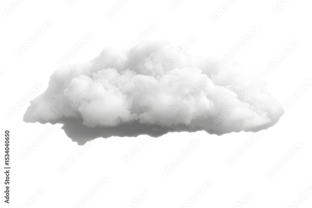 Poster fluffy white cloud floating freely on a transparent background ideal for design and creative project