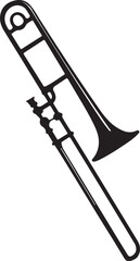 Detailed Vector Illustration of a Trombone Musical Instrument with Classic Design Elements