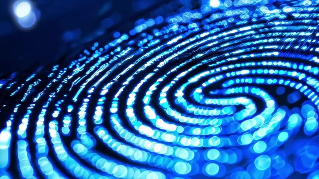 Blue Light Digital Fingerprint Scan Tech Background