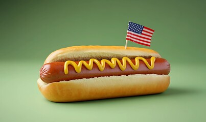 hot dog with mustard