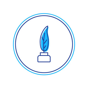 recommend clip art: Filled outline Feather and inkwell icon isolated on white background. Vector