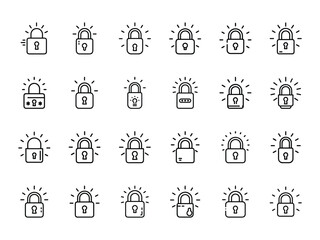 Glowing Silhouette of Padlock Icon – Futuristic Neon Symbol for Cybersecurity, Digital Protection, Privacy Lock, and Secure Access Interface Design