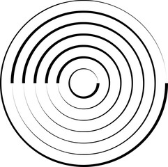 Concentric circles. Round line pattern