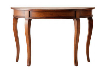 Fototapeta premium Elegant Half-Round Console Table Classic Wooden Furniture for Entryway or Living Room