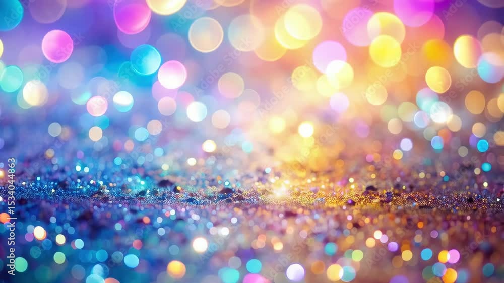 Poster abstract background with colorful bokeh lights. sparkling glitter texture, blurred lights. festive h