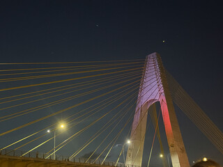 Siak I Bridge at night, or known as Leighton Bridge, is the name of bridge located in Pekanbaru City, Riau Province, Indonesia