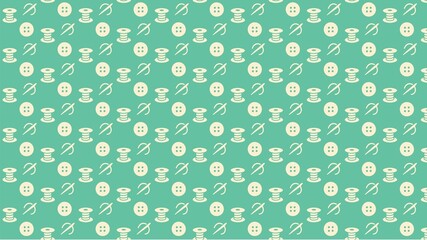 Vector seamless stitching button tailor pattern 