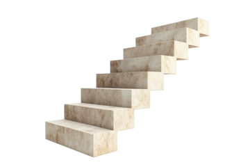 Steps leading upward symbolize the journey towards achievement and personal growth in a minimalist design on a white background