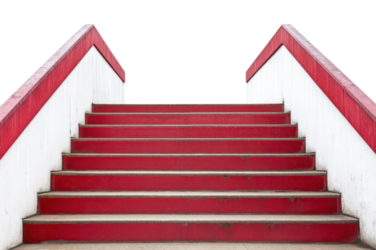 Stairs leading upwards symbolize the journey toward success with a clean, modern design isolated on a transparent background