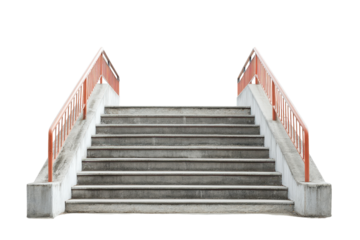 Stairs leading to success on a transparent white background symbolizing achievement and progress in life or business