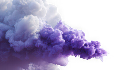 Fototapeta premium Purple smoke cloud, isolated transparency background