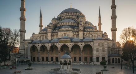 Obraz premium Majestic Sultan Ahmed Mosque at Sunrise