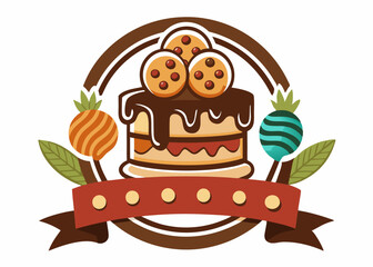 Delicious muffins collection. Cupcake with chocolate  Minimalist concept vector illustration